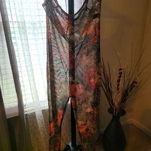 Fishnet Floral Print Bodysuit